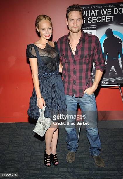Actors Bijou Phillips and Shane West attend the premiere Of "What We Do Is Secret" at the Landmark Sunshine Cinemas August 8, 2008 in New York City.