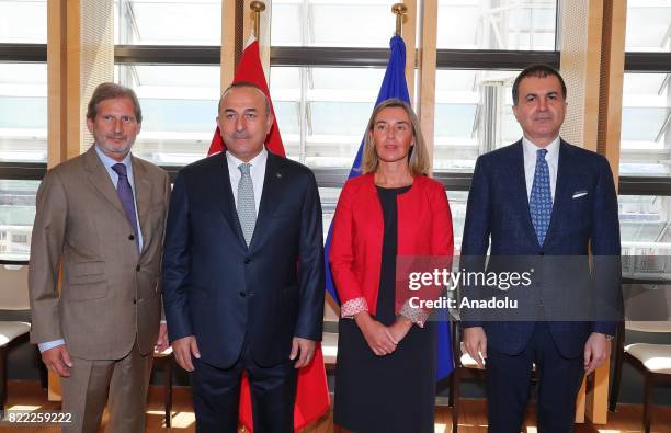 Foreign Affairs Minister of Turkey, Mevlut Cavusoglu , Minister for European Union Affairs of Turkey Omer Celik , The European Unions High...