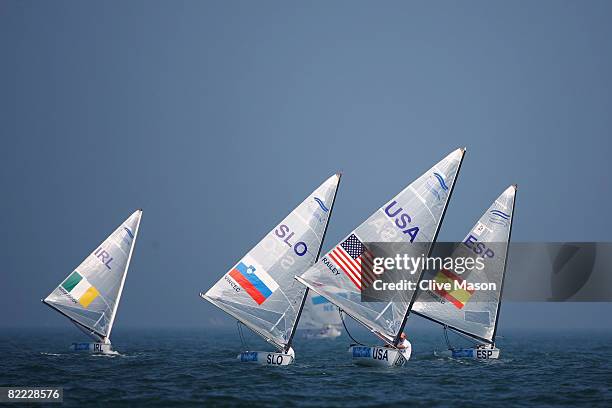 Tim Goodbody of Ireland, Gasper Vincec of Slovenia, Zach Railey of the United States of America and Rafa Trujillo of Spain are seen competing in the...