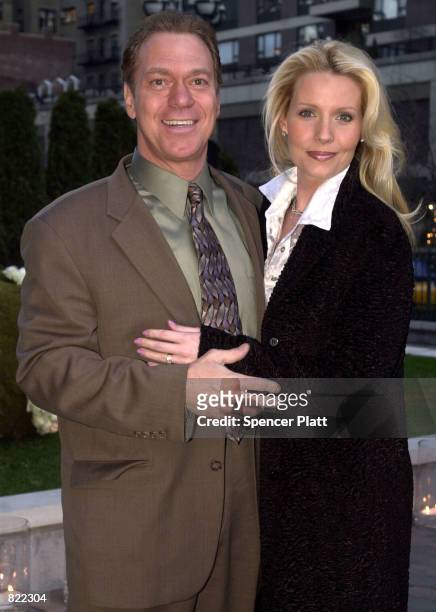 Actor/comedian Joe Piscopo and his wife Kimberly arrive at Comedy Central's 10th Anniversary party April 4, 2001 in New York City.