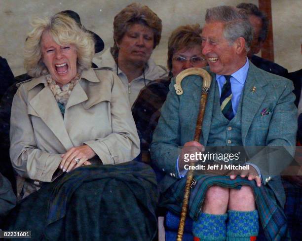 Prince Charles, the Prince of Wales, and Camilla, Duchess of Cornwall in their role as the Duke and Duchess of Rothesay, attend the Mey Highland...