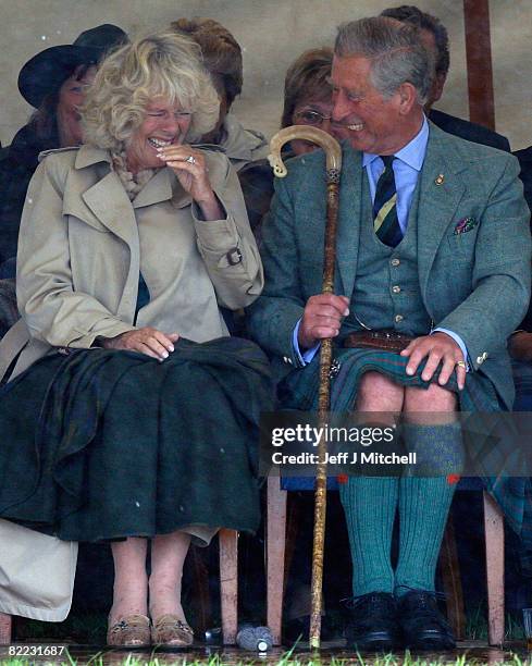 Prince Charles, the Prince of Wales, and Camilla, Duchess of Cornwall in their role as the Duke and Duchess of Rothesay, attend the Mey Highland...