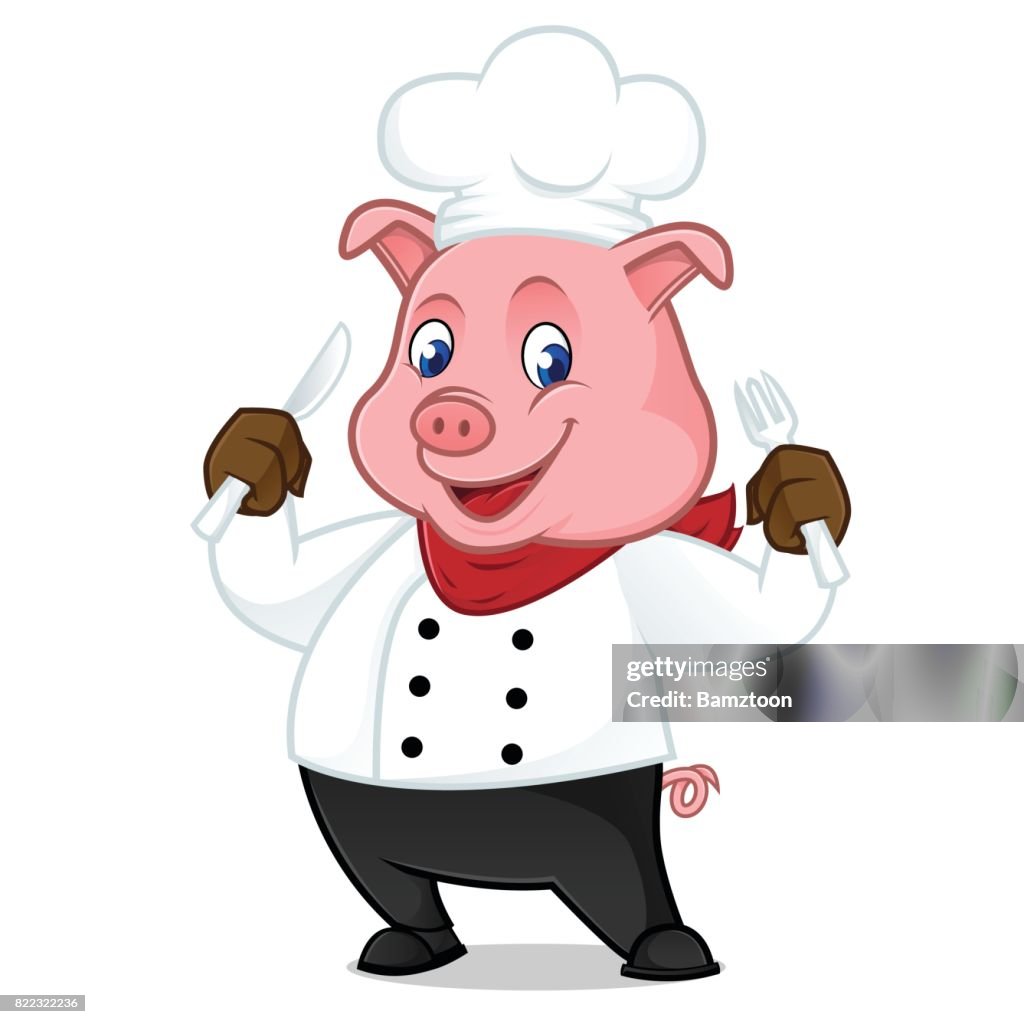 Mascota De Dibujos Animados De Cerdo Chef Con Tenedor Y Cuchillo Ilustración de stock - Getty Images Mascota De Dibujos Animados De Cerdo Chef Con Tenedor Y Cuchillo Ilustración de stock - Getty Images
