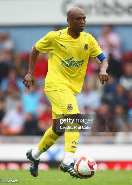 Marcos Senna of Villarreal in action during The Bobby Moore Cup pre season friendly match between West Ham United and Villarreal at Upton Park on...