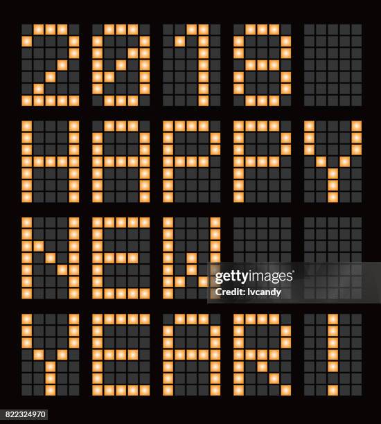 happy new year 2018 - led light panel stock illustrations