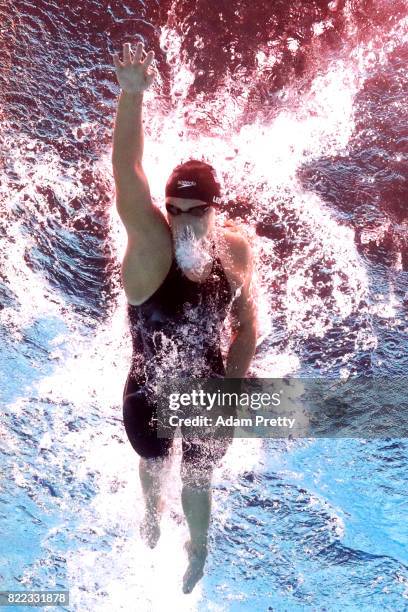Katie Ledecky of the United States competes during the Women's 1500m Freestyle final on day twelve of the Budapest 2017 FINA World Championships on...