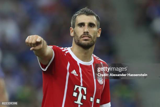 Javier Martinez of Bayern Muenchen reacts during the International Champions Cup 2017 match between Bayern Muenchen and Chelsea FC at National...