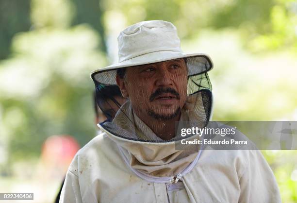 Actor Carlos Bardem attends the 'Alegria, tristeza, miedo, rabia' shooting set at Templo de Debod park on July 25, 2017 in Madrid, Spain.