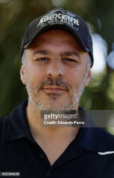 Actor Roberto Alamo attends the 'Alegria, tristeza, miedo, rabia' shooting set at Templo de Debod park on July 25, 2017 in Madrid, Spain.