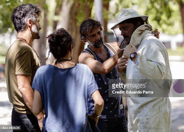 Actor Carlos Bardem attends the 'Alegria, tristeza, miedo, rabia' shooting set at Templo de Debod park on July 25, 2017 in Madrid, Spain.