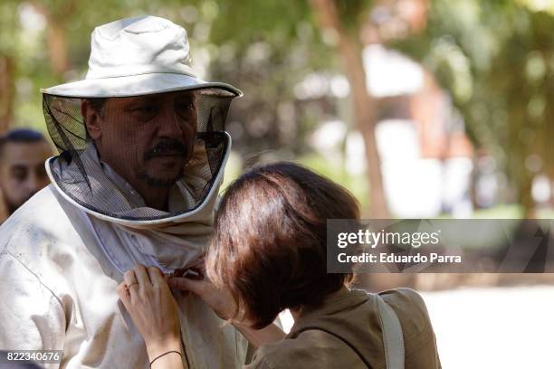 Actor Carlos Bardem attends the 'Alegria, tristeza, miedo, rabia' shooting set at Templo de Debod park on July 25, 2017 in Madrid, Spain.