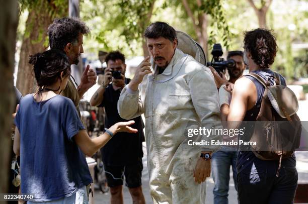 Actor Carlos Bardem attends the 'Alegria, tristeza, miedo, rabia' shooting set at Templo de Debod park on July 25, 2017 in Madrid, Spain.