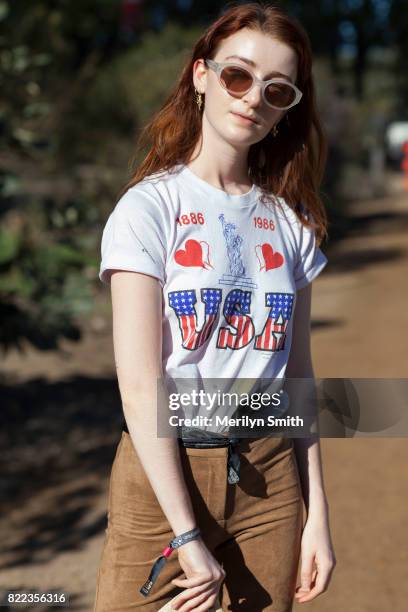 Content Producer for TomBoy Magazine Ella Jane during Splendour in the Grass 2017 on July 23, 2017 in Byron Bay, Australia.