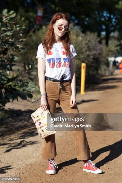 Content Producer for TomBoy Magazine Ella Jane during Splendour in the Grass 2017 on July 23, 2017 in Byron Bay, Australia.