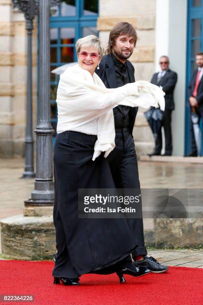 Gloria von Thurn und Taxis and Francesco Vezzoli attend the Bayreuth Festival 2017 Opening on July 25, 2017 in Bayreuth, Germany.