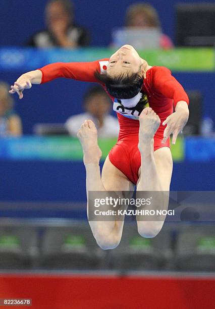 Japan's Miki Uemura competes on the balance beam during the women's qualification of the artistic gymnastics event of the Beijing 2008 Olympic Games...