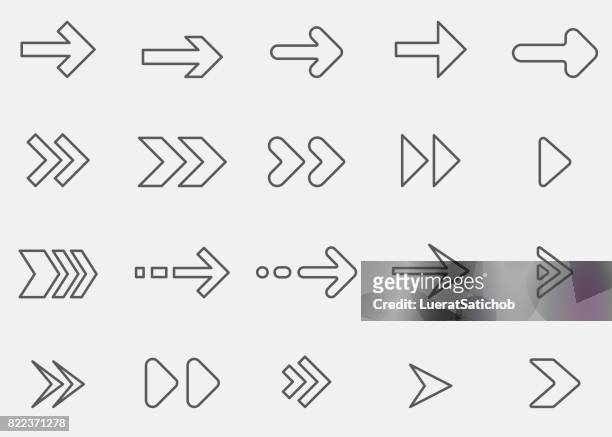 arrow line icons 1 - arrow symbol stock illustrations