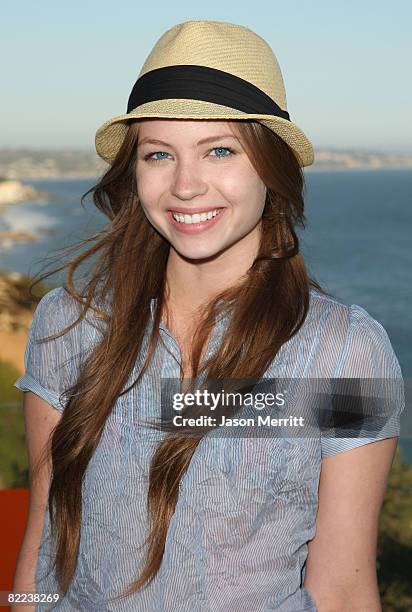 Actress Daveigh Chase poses during the Boost Mobil barbecue at The Project Beach House in Malibu, California on August 9, 2008.?