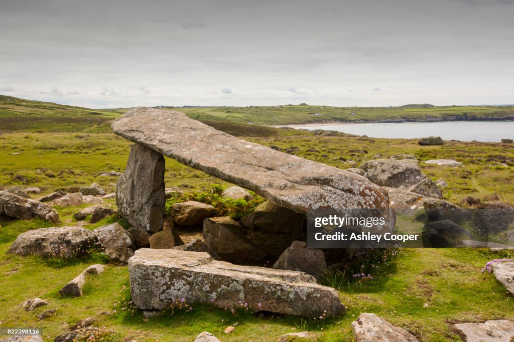 A burial chamber on St Davids Head, Pembrokeshire, Wales, UK.