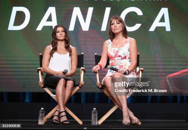 Danica Patrick and director Hannah Storm of the documentary 'Danica' speak onstage during the EPIX portion of the 2017 Summer Television Critics...