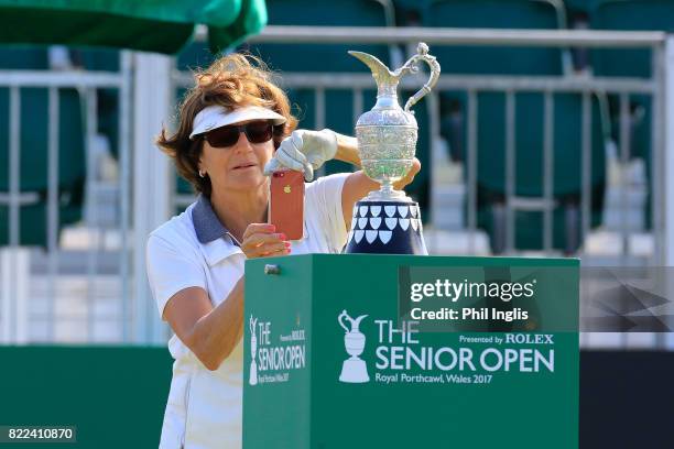 Lynette Federer during the ProAm ahead of The Senior Tour Open Championship played at Royal Porthcawl Golf Club on July 25, 2017 in Bridgend, Wales.