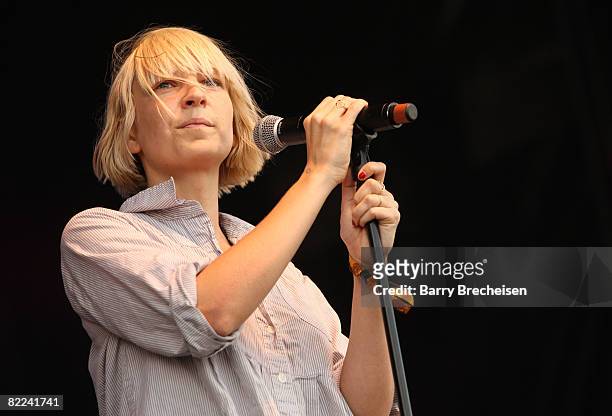 Sia performs during the 2008 All Points West music and arts festival at Liberty State Park on August 9, 2008 in Jersey City, New Jersey.