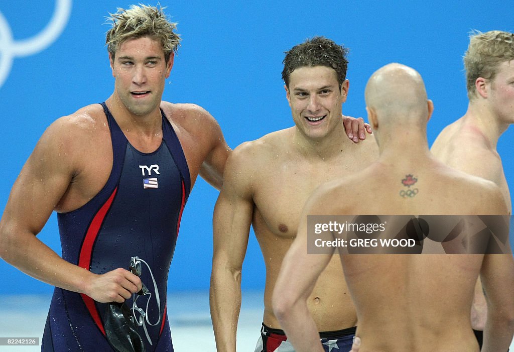 Matt Gevers US swimmers Matt Grevers and Ben Wildman-Tobriner celebrate after ...