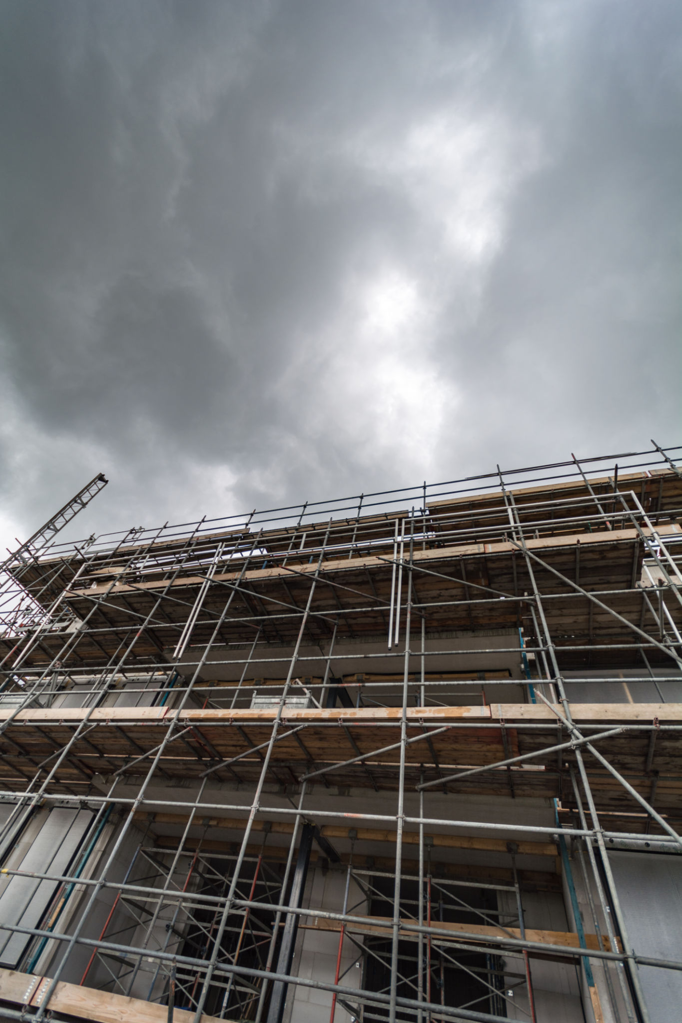scaffolding in rain