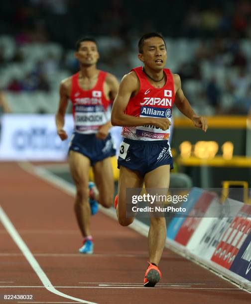 Yuya Kimura of Japen compete of Men's 1500m T20 Final during World Para Athletics Championships Day Three at London Stadium in London on July 17, 2017