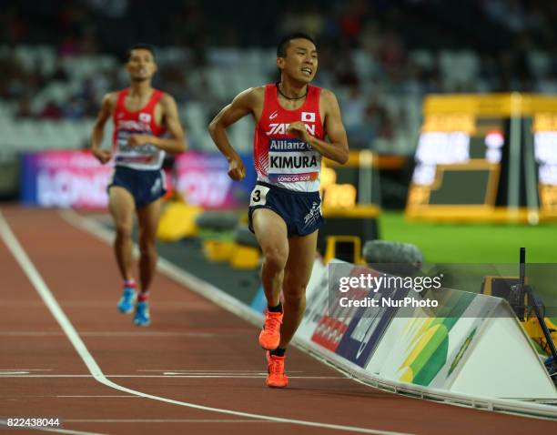 Yuya Kimura of Japen compete of Men's 1500m T20 Final during World Para Athletics Championships Day Three at London Stadium in London on July 17, 2017