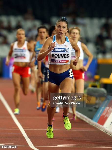 Kaitlin Bounds of USA compete Women's 1500m T20 Final during World Para Athletics Championships Day Three at London Stadium in London on July 17, 2017