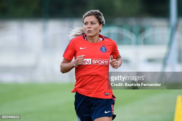 Laure Boulleau of Paris Saint Germain during a training session of Paris Saint Germain at Bougival on July 25, 2017 in Paris, France.