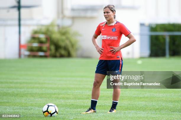 Laure Boulleau of Paris Saint Germain during a training session of Paris Saint Germain at Bougival on July 25, 2017 in Paris, France.