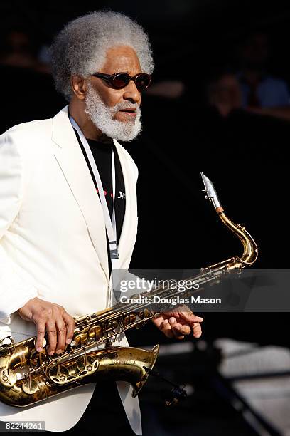 Sonny Rollins performs during day two of the JVC Jazz Festival Newport, August 10, 2008 at Fort Adams State Park in Newport, Rhode Island.