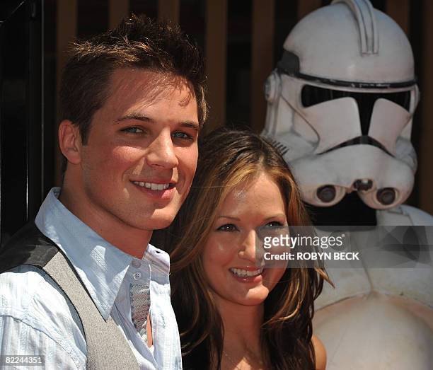 Actor Matt Lanter , the voice of Anakin Skywalker and actress Cahterine Taber, the voice of the charcter Padme Amidala in the new animated film "Star...
