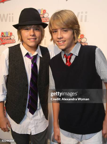 Dylan and Cole Sprouse at their 16th Birthday Party Hosted By Nintendo on August 9, 2008 in Los Angeles, California.