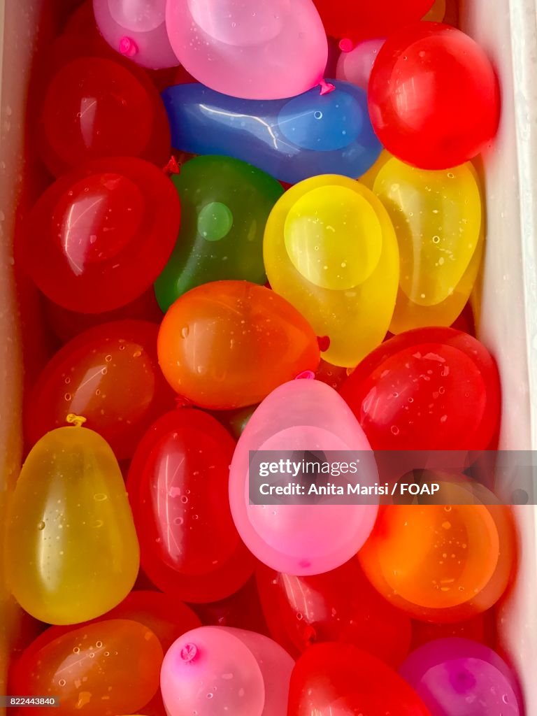 Colorful water balloon collection