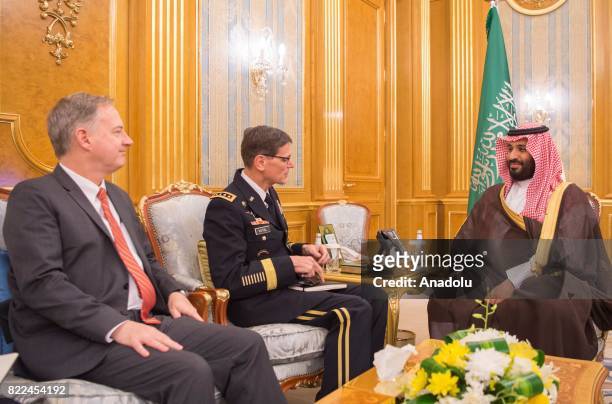 Joseph Votel , Commander of the US Central Command , meets Saudi Crown Prince Mohammad bin Salman al-Saud in Jeddah, Saudi Arabia on July 25, 2017.