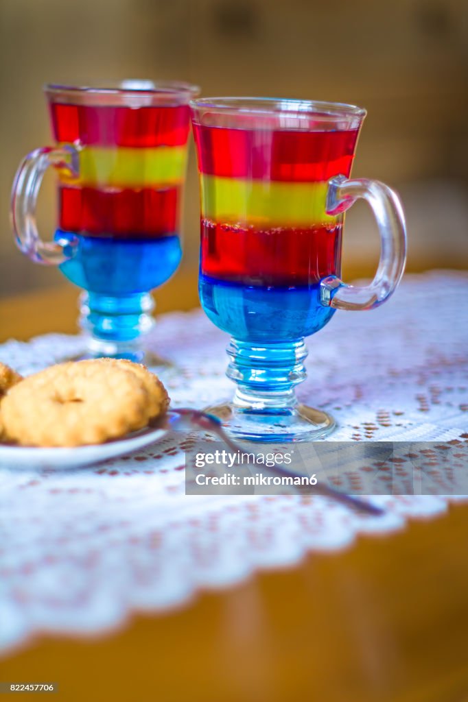 Rainbow Jello , homemade dessert