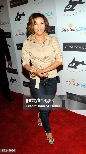 Actress Eva Longoria Parker arrives at the Whaleman Foundation Benefit Dinner hosted by Hayden Panettiere at Beso on August 10, 2008 in Los Angeles,...