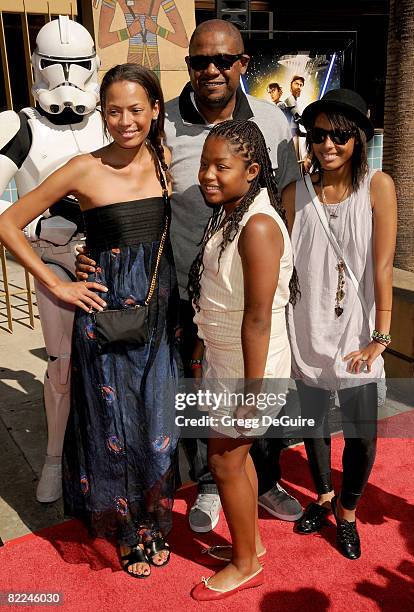 Actor Forest Whitaker and wife Keisha Whitaker and children arrive at the U.S. Premiere Of "Star Wars: The Clone Wars" at the Egyptian Theatre on...