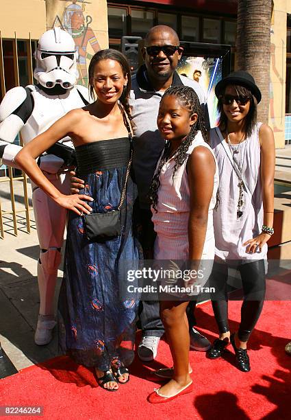 Actor Forest Whitaker with wife Keisha Whitaker and family arrive to the "Star Wars: The Clone Wars" Los Angeles premiere held at the Egyptian...