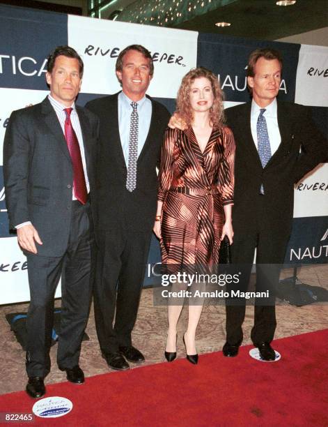 Louis Beacon, from left, Robert Kennedy Jr., Diandra Douglas and Zack Bacon attend The Nautica-Riverkeeper Challenge benefit April 4, 2001 at Pier 60...