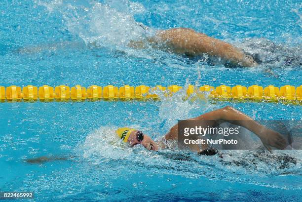Emma Mckeon of Australia competes during the Women's 200m Freestyle semi final one on day twelve of the Budapest 2017 FINA World Championships on...