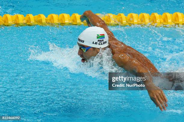 Chad Le Clos competes on Men's 200 m Butterfly during the 17th FINA World Championships, at Duna Arena, in Budapest, Hungary, Day 12, on July 25th,...