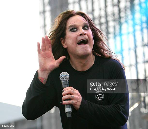 Ozzy Osbourne performs at Ozzfest 2008 at the Pizza Hut Park on August 9, 2008 in Frisco, Texas.