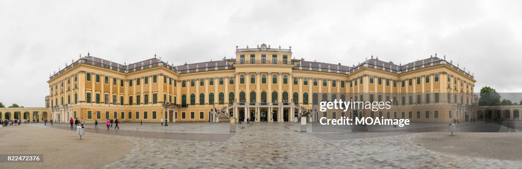Panorama of Schonbrunn palace, Vienna, Austria