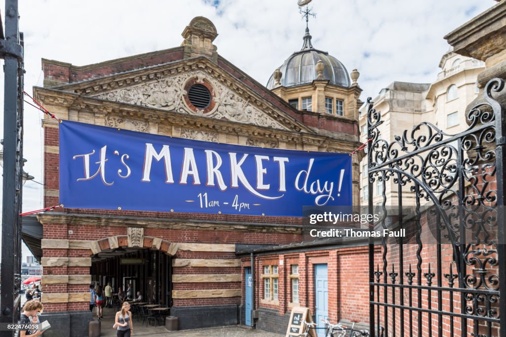 Marknaden dag tecken i Bristol