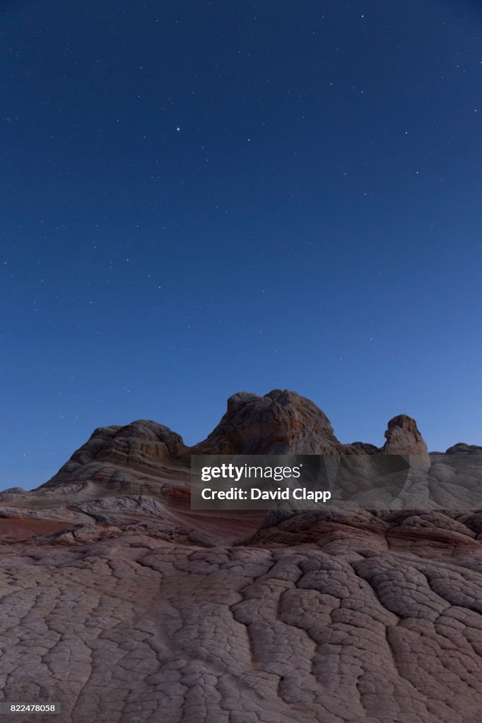 Moonlit landscape, White Pocket, Arizona, USA