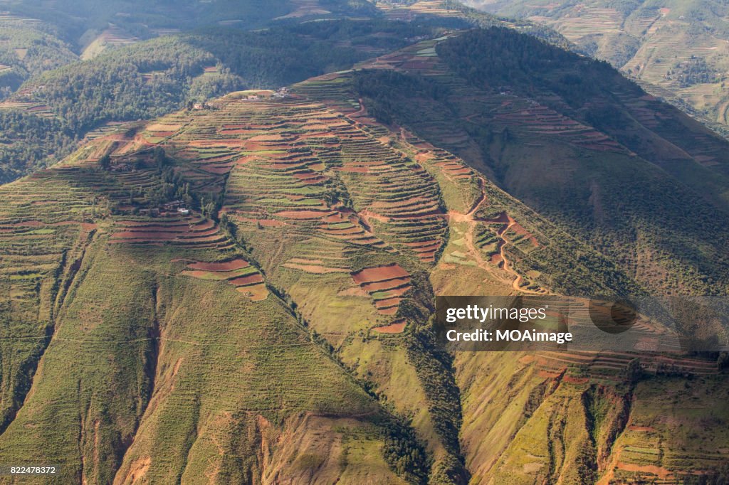 Red soil farmlands in Dongchuan district